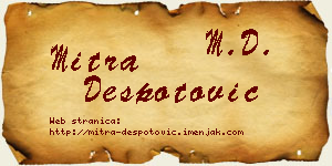 Mitra Despotović vizit kartica